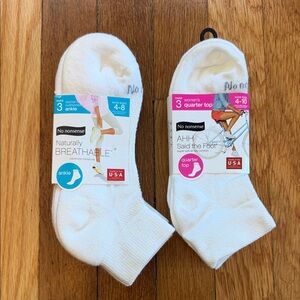 No Nonsense Womens Ankle Socks(3 pair) & Quarter Top Socks(3 pair) - 2 packages